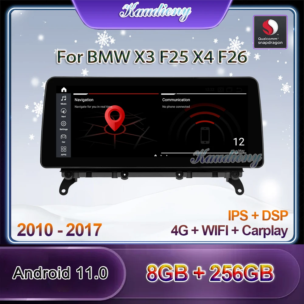 

Kaudiony 10.25" 12.3" Android 11 Car Radio For BMW X3 F25 X4 F26 Car DVD Multimedia Player Auto GPS Navigation 4G DSP 2011-2017