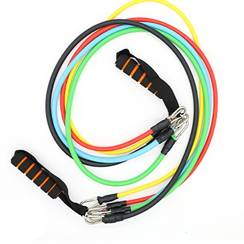 11 Pcs Latex Resistance Bands Crossfit Training Exercise Yoga Tubes Pull Rope Rubber Expander Elastic Fitness with Bag | Спорт и