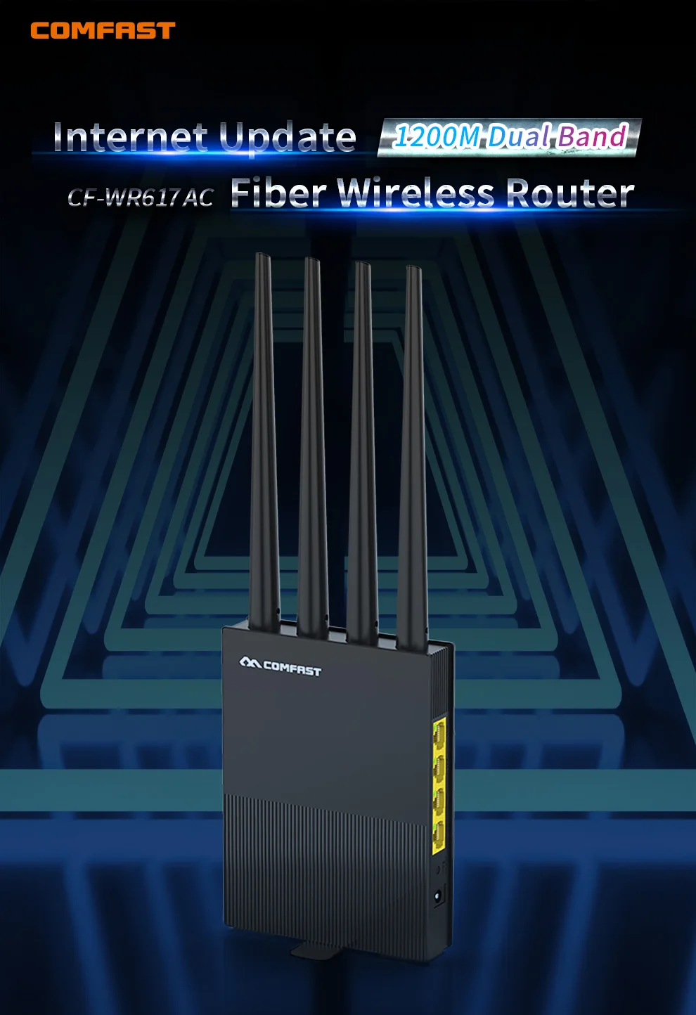 Comfast двухдиапазонный беспроводной Wi-Fi роутер 1200 Мбит/с 2 4 ГГц + 5 RJ45 Wan/Lan Smart * 5dBi