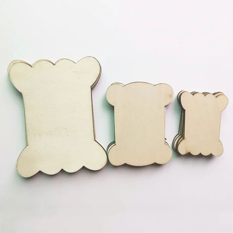 

10Pcs Wooden Flat Bobbin Spools Board For Cord Wire Thread Card String Ribbons Embroidery Floss Reel Stitch Holder Sewing Tools