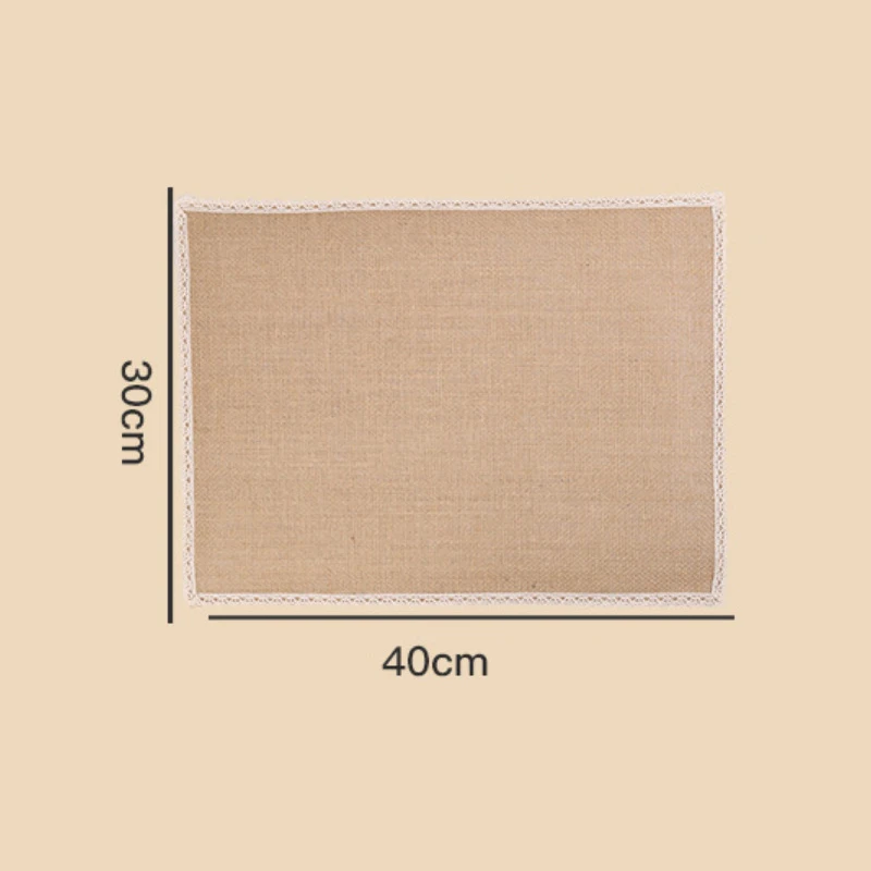 Природные джутовые тканые столовые коврики деревенские мешковины кружевные