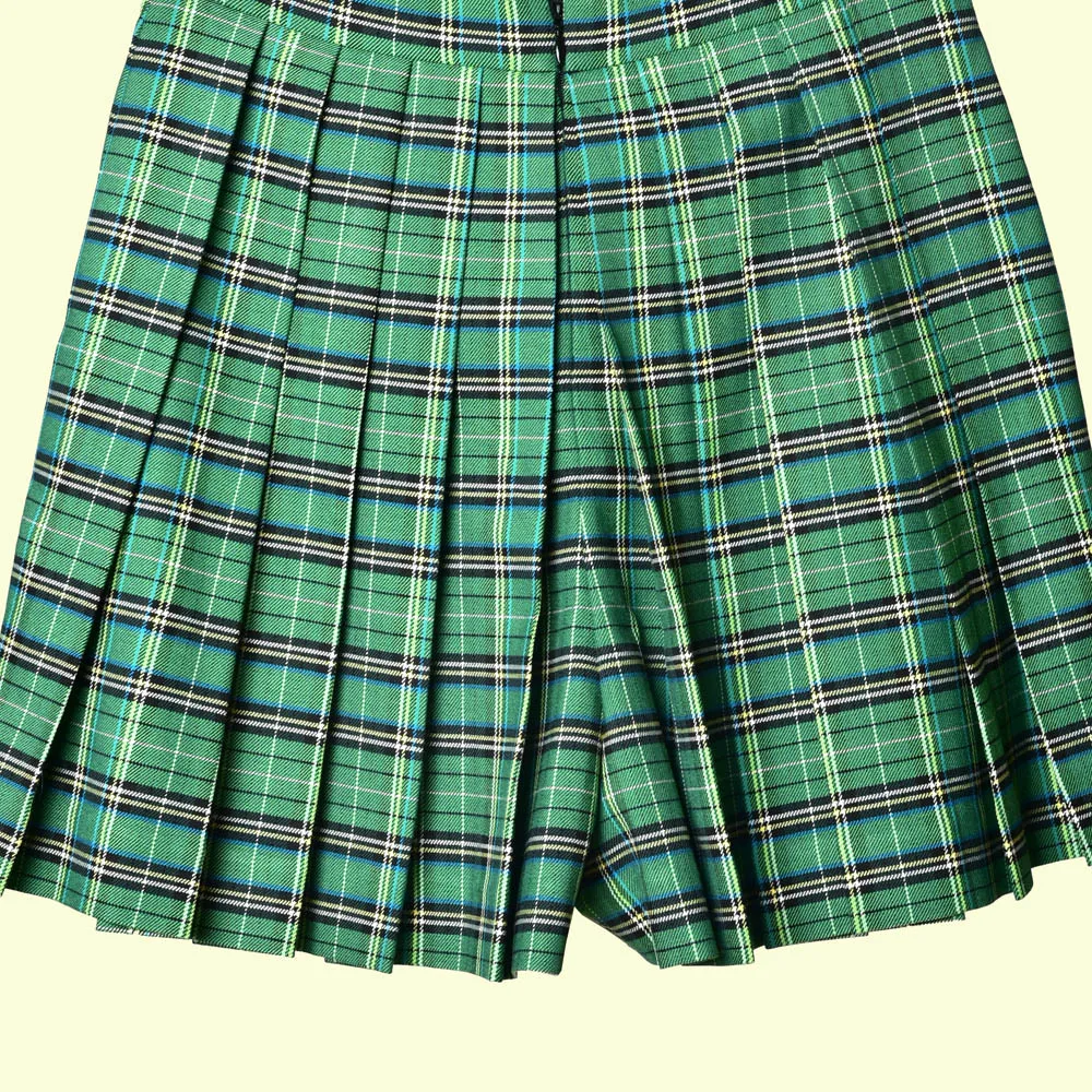 Женская юбка, осень/зима, новая клетчатая, для путешествий, для колледжа, трапециевидная, плиссированная, короткая юбка, брюки