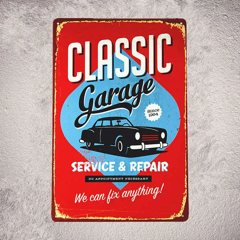 Гаражный автомобиль полный сервис АЗС деревенская настенная доска гаражный бар