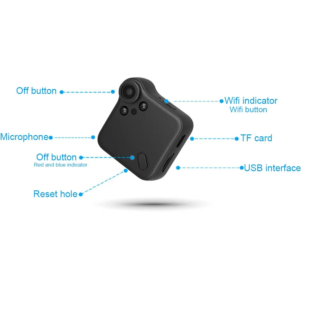 Мини Ip Камера 1080p Портативный Wi-Fi Беспроводной спортивные наблюдения экшн