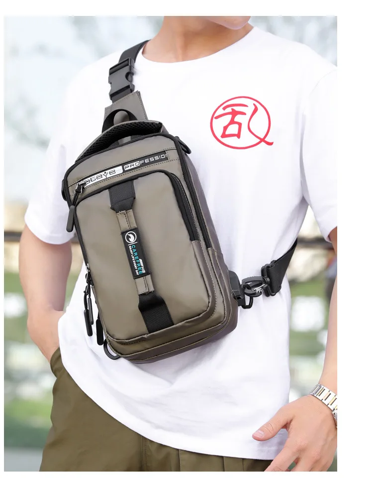 OZUKO New Multifunction Crossbody Bag for Men Chest Pack Sling&Double Shoulder Bag Male Waterproof Short Trip Messenger Bag