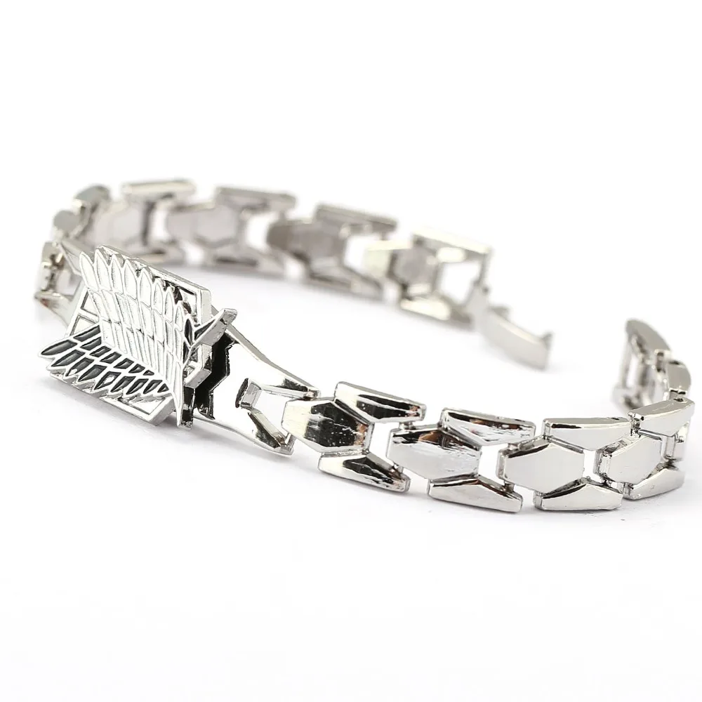 Титановый браслет для мужчин и женщин из аниме атака Крылья свободы|Браслеты с