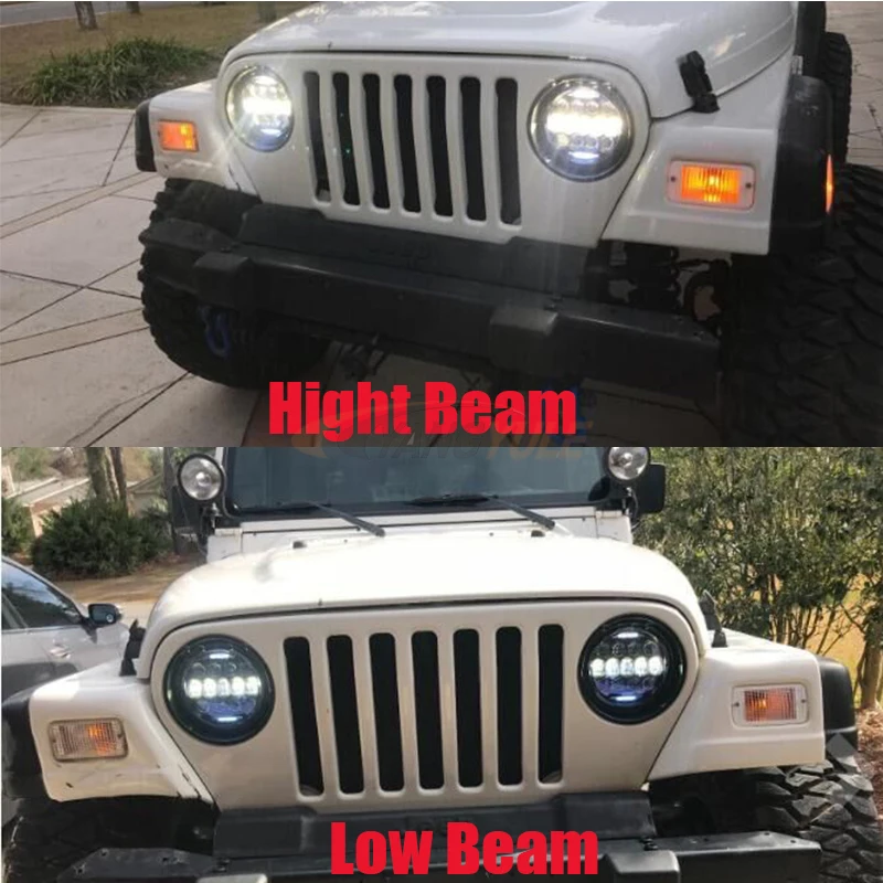 Круглсветодиодный светодиодные фары 2 шт. 7 дюймов 130 Вт синие линзы проектора с