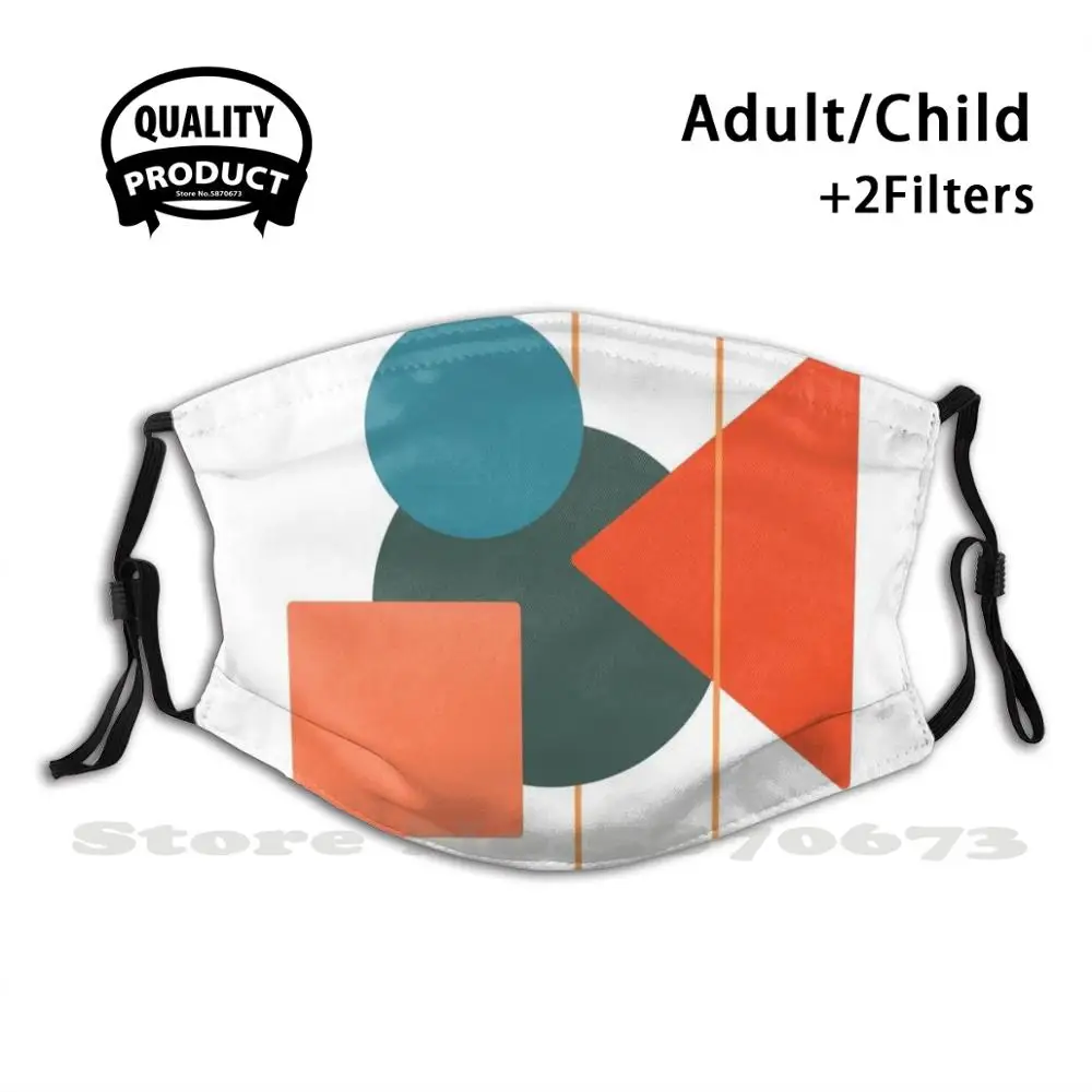 

Modern Shape Set Fashion Mouth Masks Filter Adult Kids Face Mask Shape Shapes Bright Colors Muted Modern Abstract Circles E