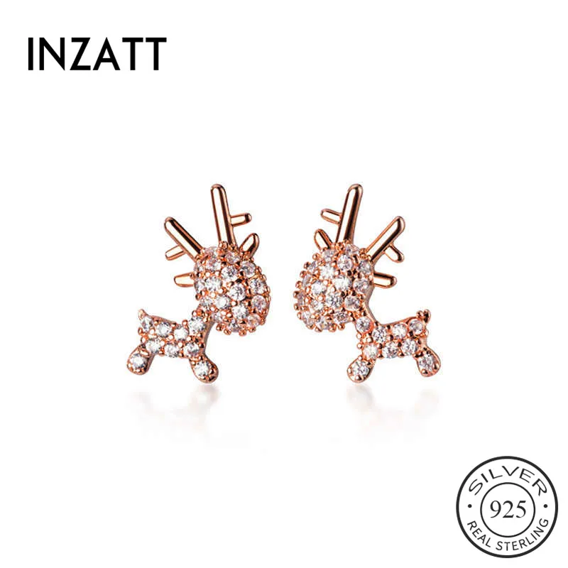 

Серьги женские из серебра 925 пробы с цирконием, гвоздики с оленями пробы