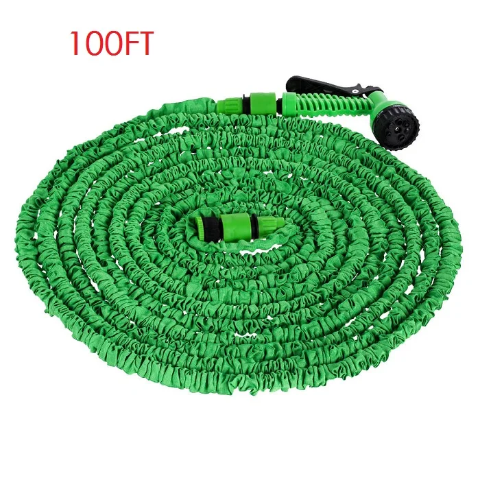 100FT 25-150FT Портативный Расширяемый садовый шланг гибкий садовый шланг для воды шланг для машины полива труб шланг с распылителем - Цвет: 100FT