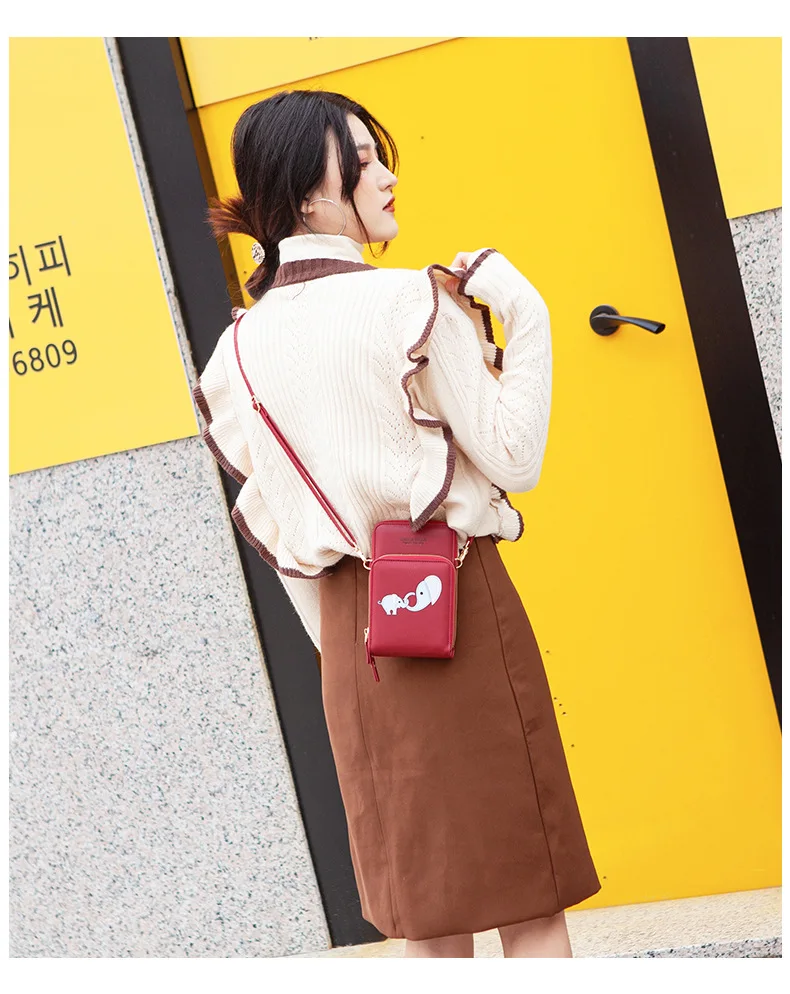 

2021 New Korean Touch Screen Phone Bag Women Crossbody Bags Fashion Multifunction Ladies Shoulder Bag PU Leather Female Wallet