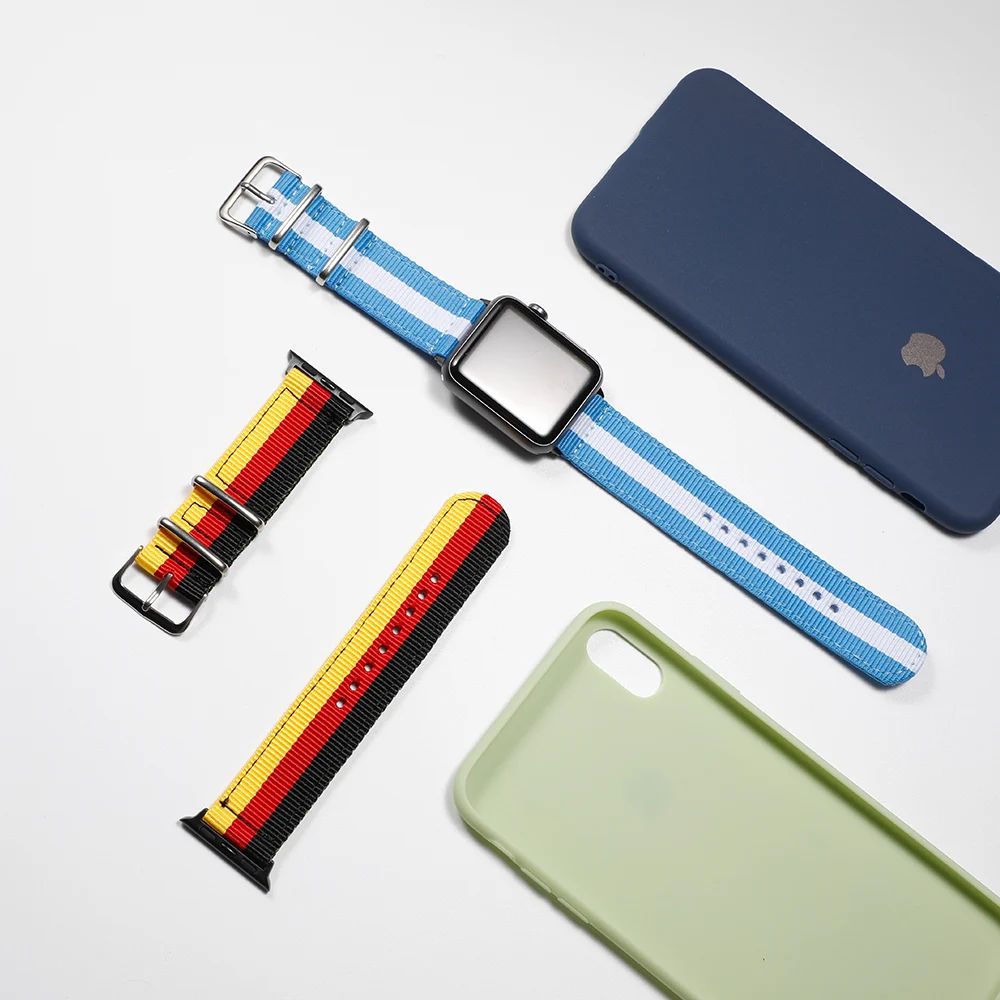 Ремешок NATO для Apple watch 4 5 band 44 мм 40 мм iWatch band 42 мм 38 мм спортивный нейлоновый браслетный ремешок для часов Apple watch 4 5 3 42/38 мм