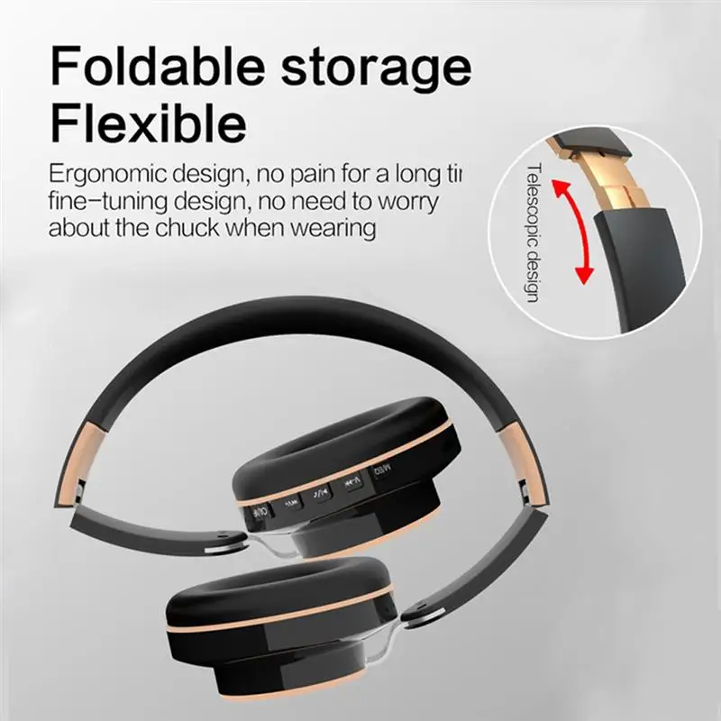 

Wireless Bluetooth 5.0 Headphones Foldable Noise Cancelling Mic Bass Stereo Subwoofer Gaming Headphone for IOS Android Computer