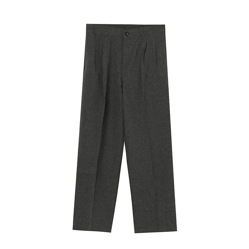 

IEFB Men's Wear Spring New Back Asymmetric Pockets Suit Pants Korean Mid Waist Versatile Casual Trousers Ealstic Waist 9Y5977