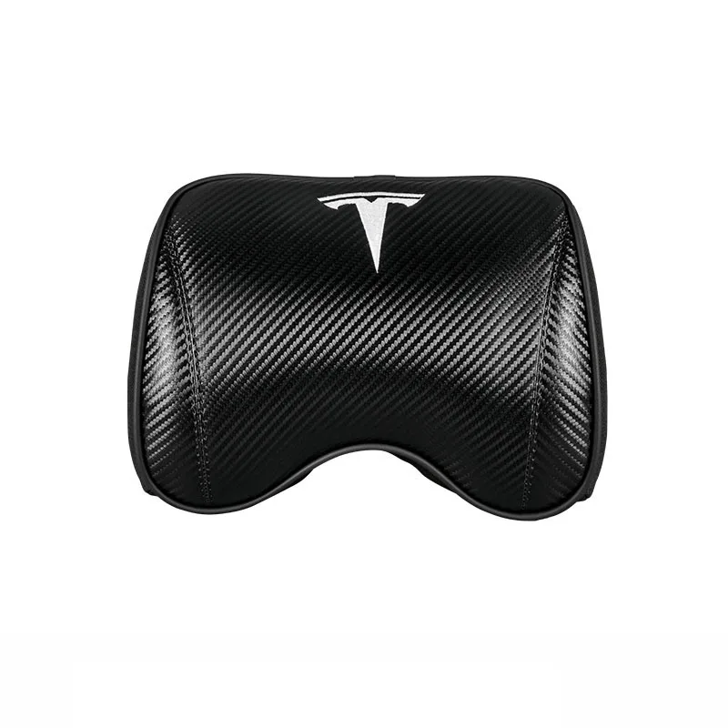 

leather Memory Foam Genuine Leather Headrest Waist Cushion For Tesla Model 3 Y Interior Decoration Accessories