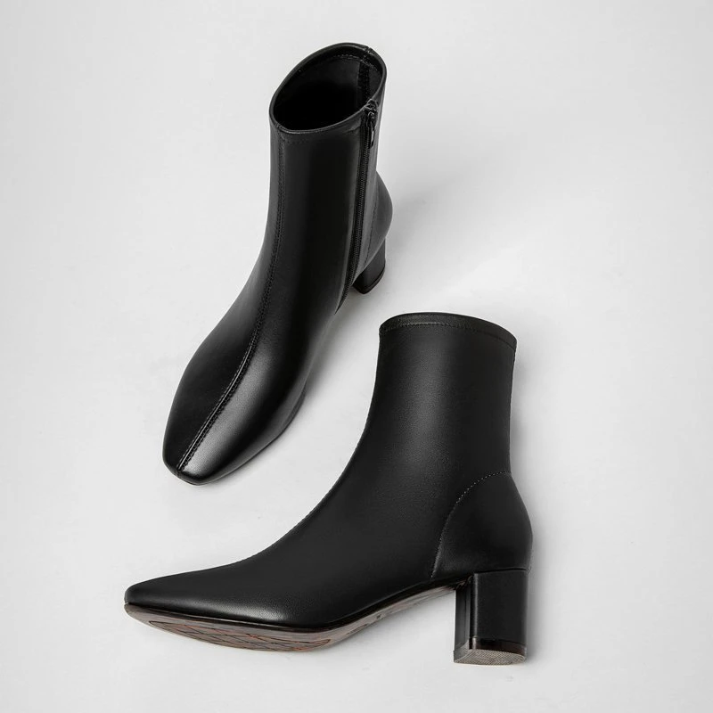 

White High-heeled Short Boots Women's Autumn and Winter Pointed Toe Women's Boots 2021 New Thin Boots Wild Martn Boots