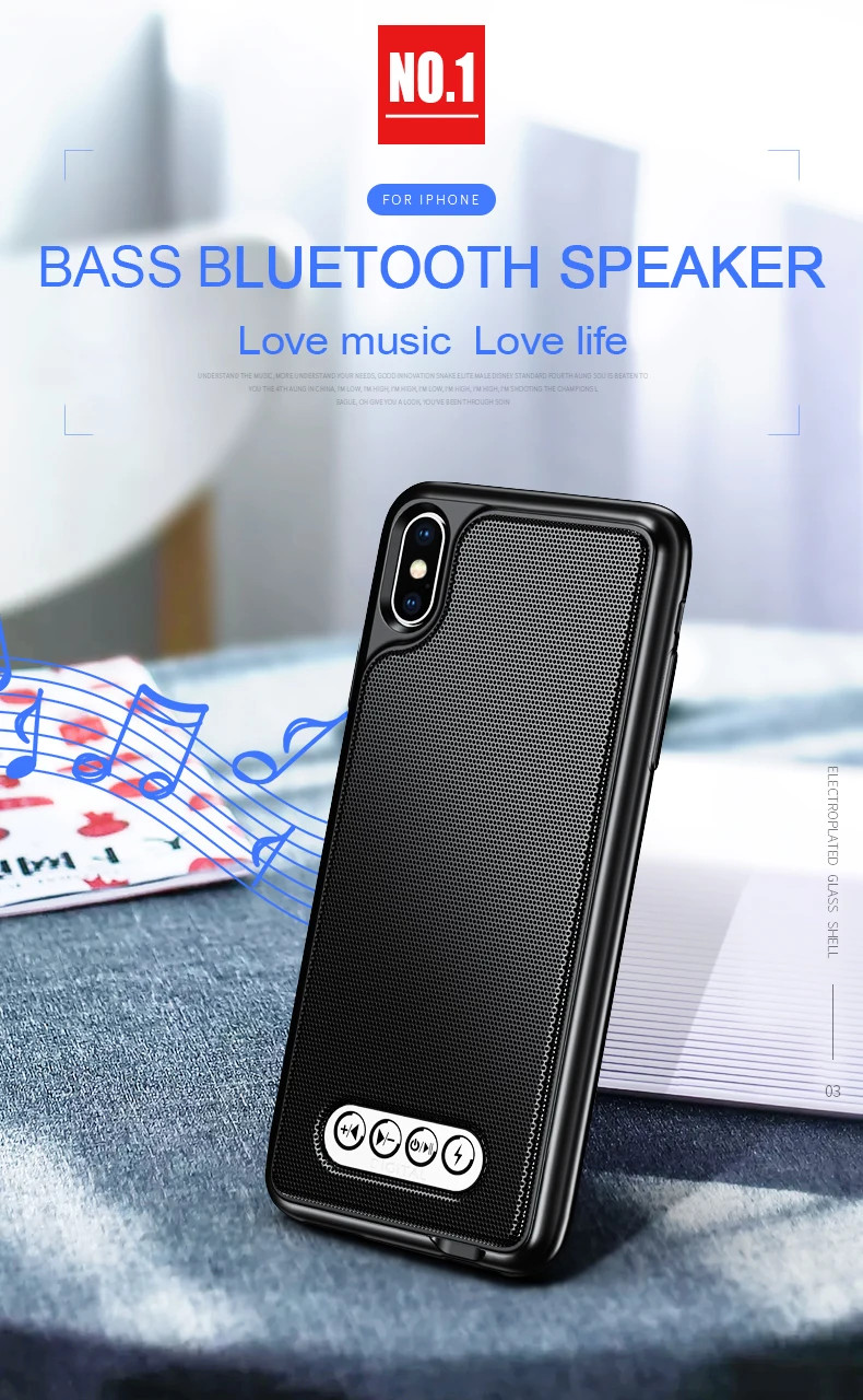 3 в 1 Bluetooth динамик чехол для телефона V4.2 power Bank чехол для телефона TPU Жесткий Чехол для iPhone 6/6S 7 8 Plus X/XS Max XR