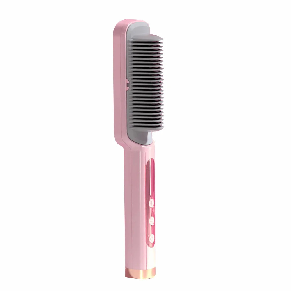 

Ceramic Hair Straightener Brush Electric Hot Air Comb Anti-static Hair Curler EU Hairstyle Salon DIY Hair Styling Tool