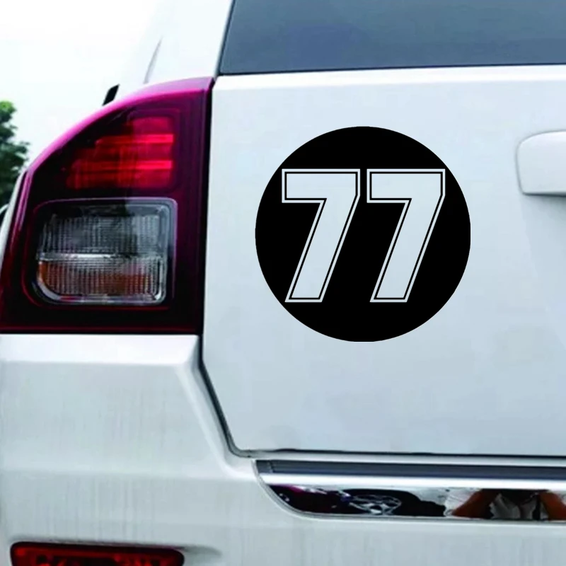 

10*10cm racing number 77 Car-Sticker Automobiles Motorcycles Window Bumper Laptop Vinyl Decal PVC Decorative Goods