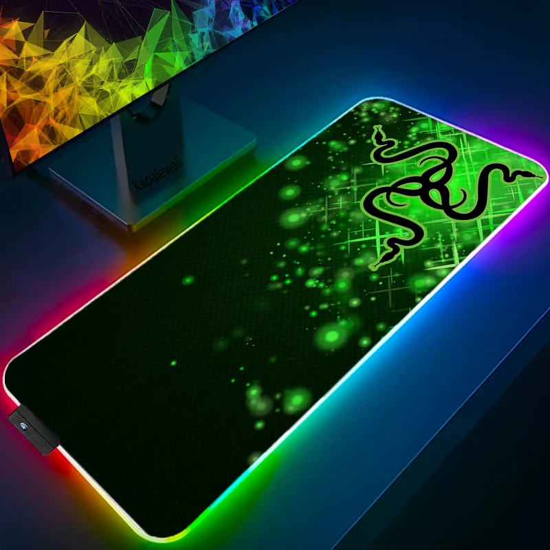 led light desk mat xxl computer mousepad razer 80x30 90x40cm backlight keyboard cover table mause gaming mouse pad rgb carpet free global shipping