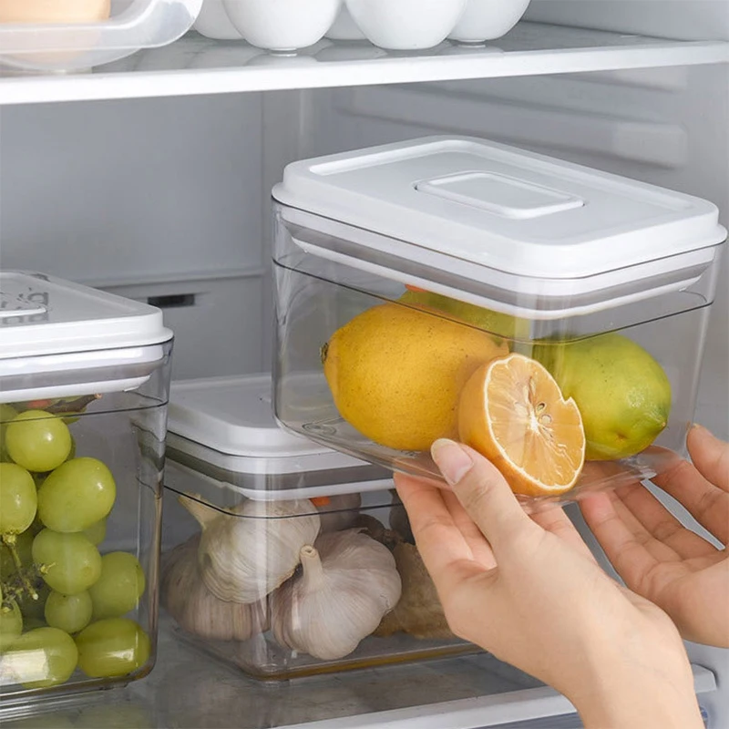 

Food Storage Container Square Kitchen Storage Box Multigrain Storage Jar Transparent Sealed Cans Easy to Buckle