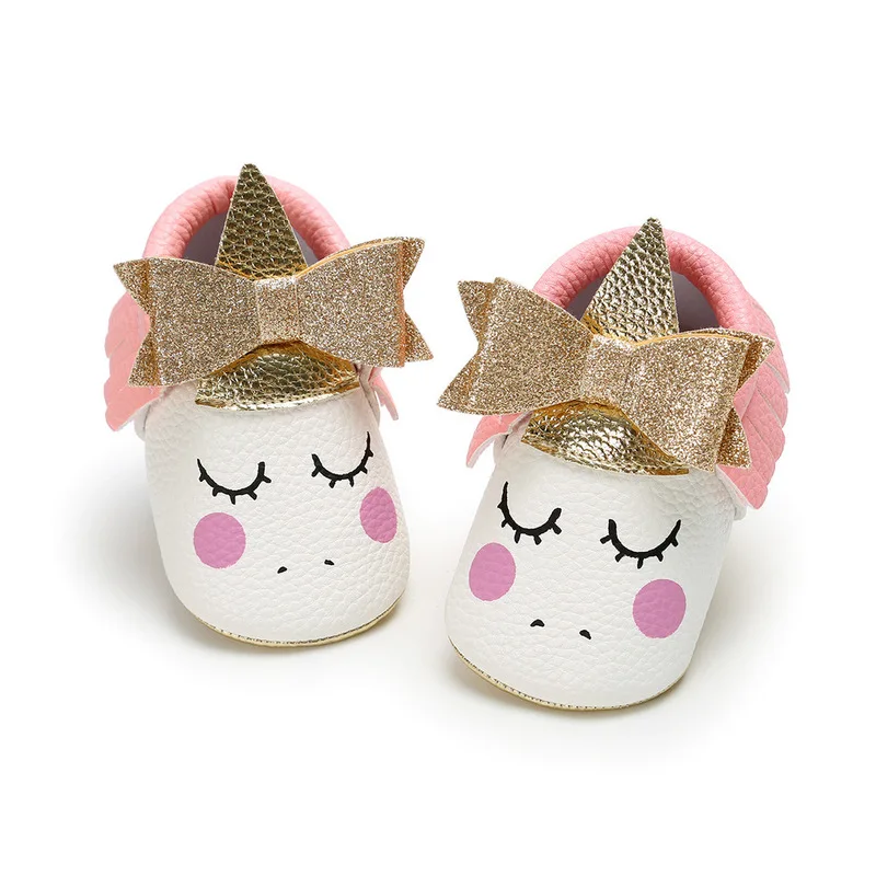 Детские противоскользящие мокасины для детской кроватки с бахромой и помпоном