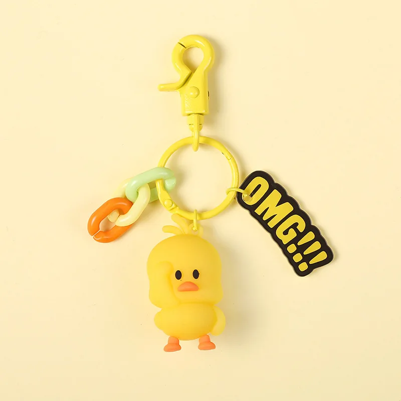 

New Cute Animal Yellow Duck Keychains Cute Creative Car Pendant Key Chain Bag Hanging Ornaments Boudoir Small Gift Key Ring