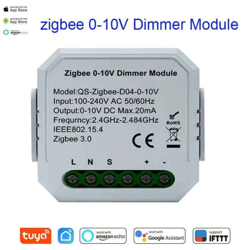 

Умный переключатель Zigbee Tuya ВКЛ-ВЫКЛ, диммер Zigbee 3,0, 0-10 В, диммер, модуль переключателя, умный дом, работа с Alexa Google Home