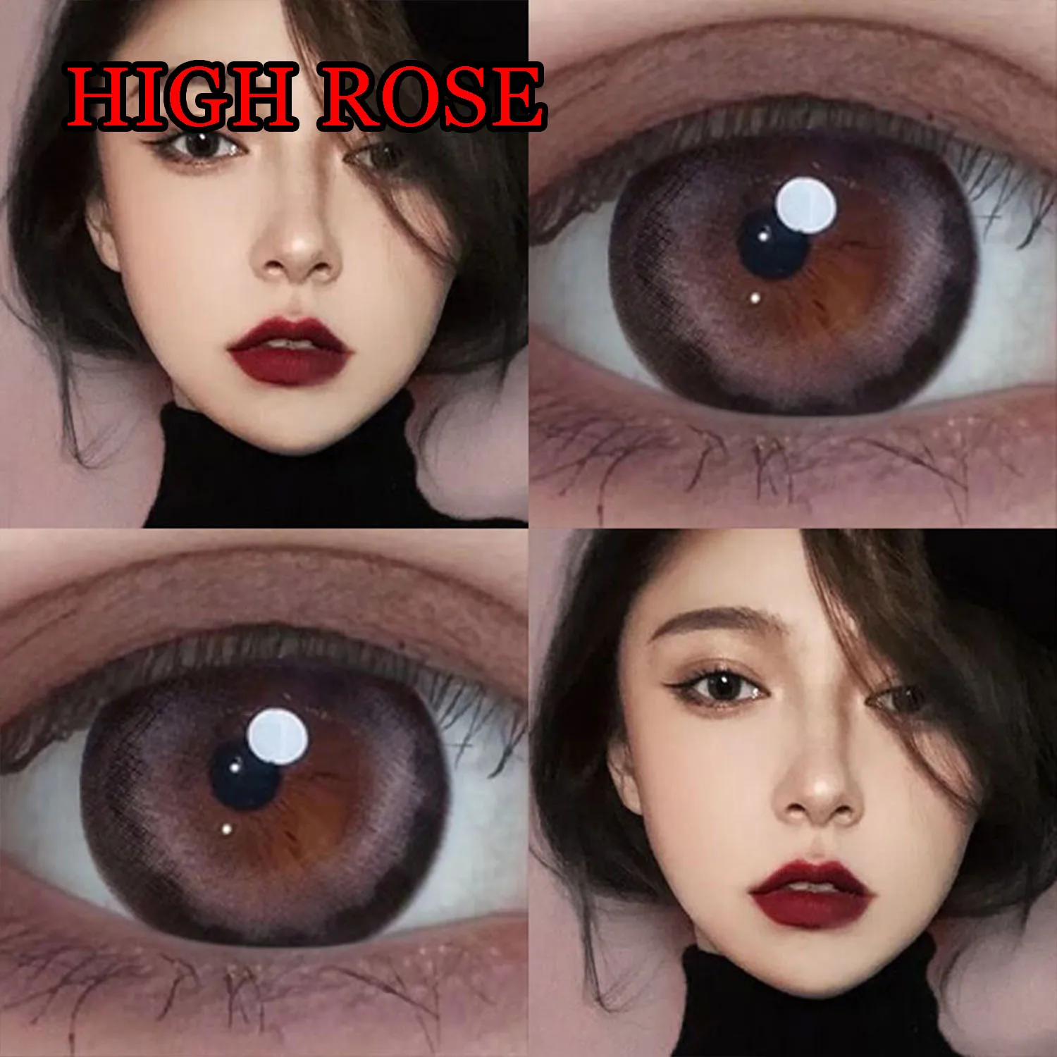 

Hotsale14.5mm Dolly Contact Lens Yearly Use Big Eye Sweet Cosmetic Eyewear Soft Glasses for Teen Girl High Rose