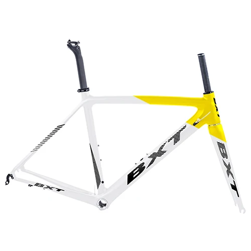 BXT half yellow BXT T800 карбоновая рама для шоссейного велосипеда, велосипедная Рама, супер светильник 980g Di2/Механическая гоночная карбоновая рама - Цвет: BXT half yellow