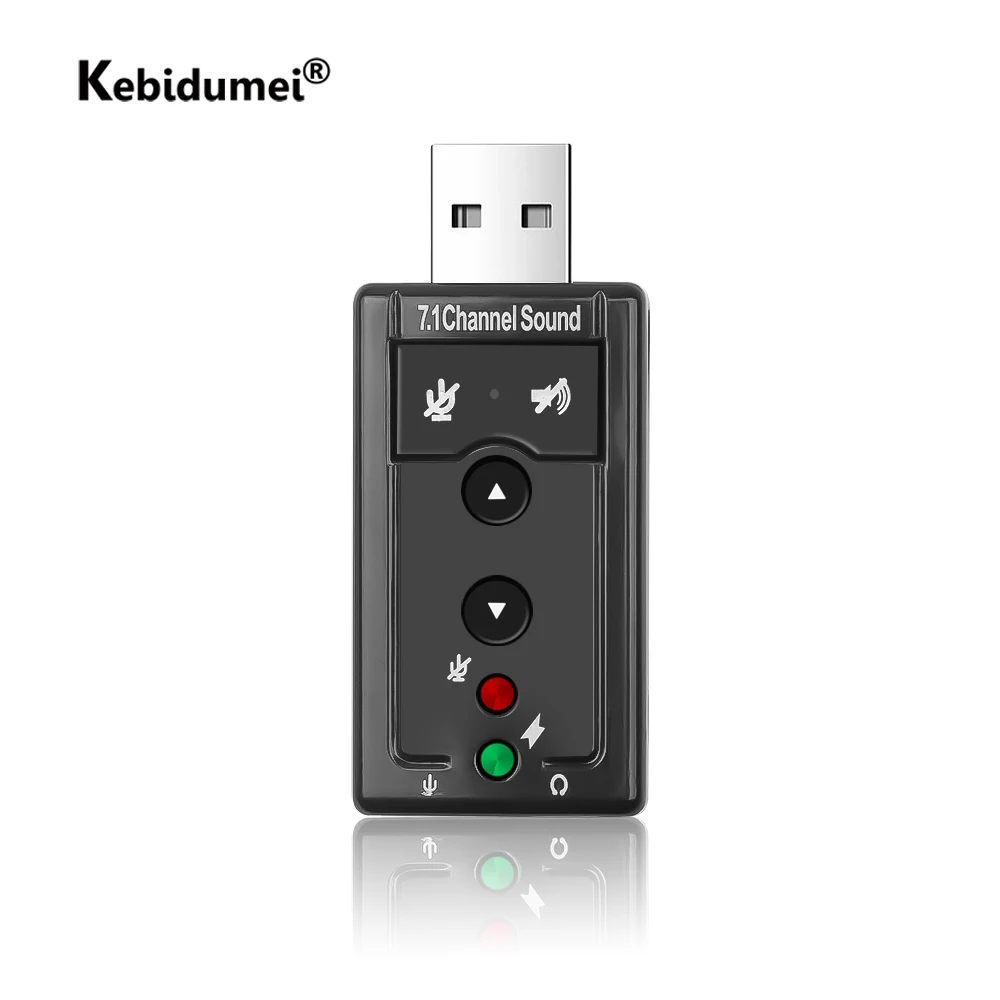 Виртуальная 7 1 канальная внешняя звуковая карта USB 2 0 адаптер для аудиомикрофона