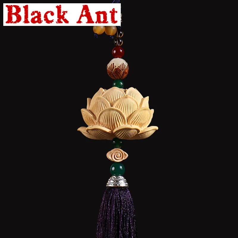 Резьба по дереву цветок лотоса ремесло резной Натуральный Деревянный арахис