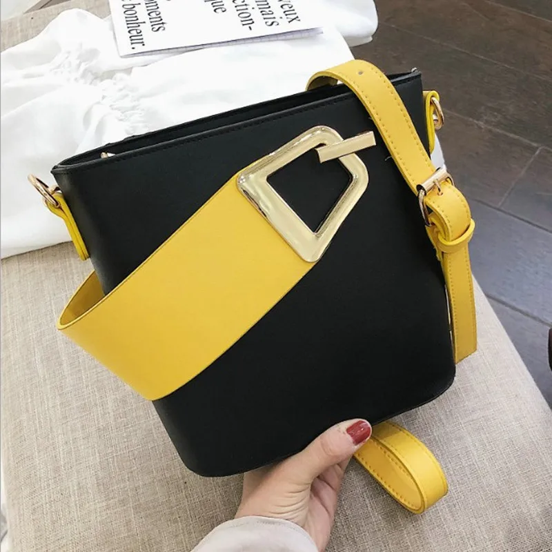 Женские сумки на плечо из искусственной кожи контрастного цвета женские через с