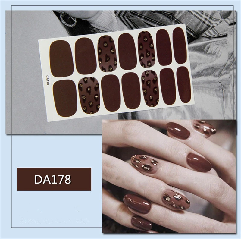 DA178 14 шт./компл. красочные ногтей Стикеры s DIY Nail Art Наклейки плотная Стикеры s самостоятельно аппарат для крепления на гвоздях и Стикеры Обертывания украшения для Красота - Цвет: DA178