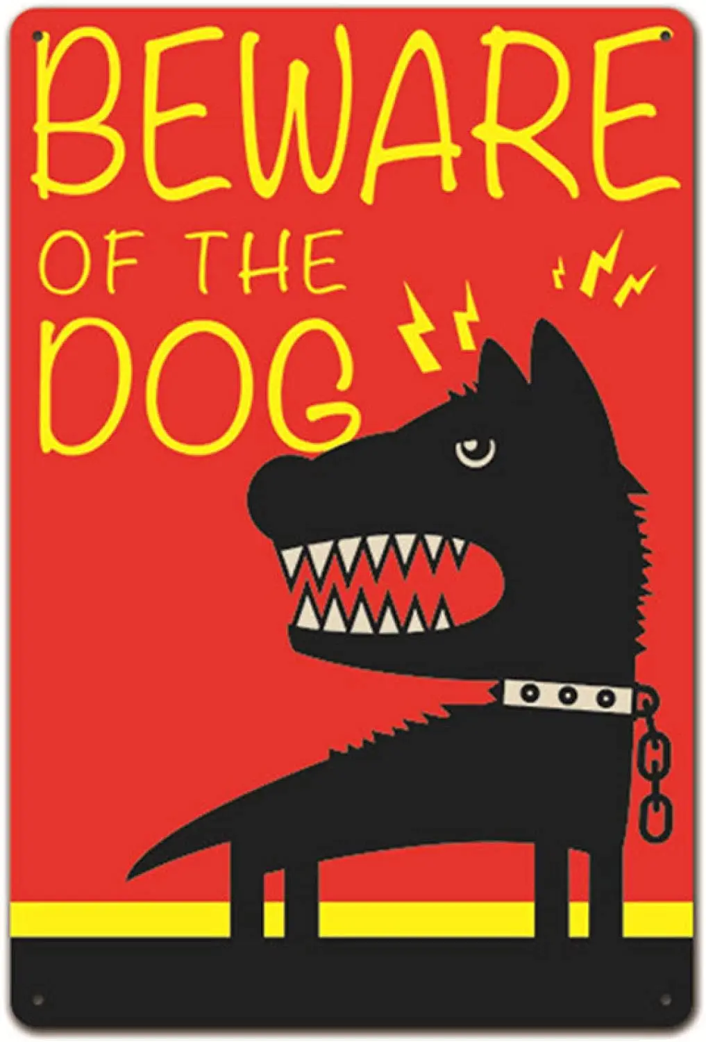 

Warning Dog Vintage Metal Tin Signs Poster Tin Plate Painting For Bar Family Decoration 12*8 Inch