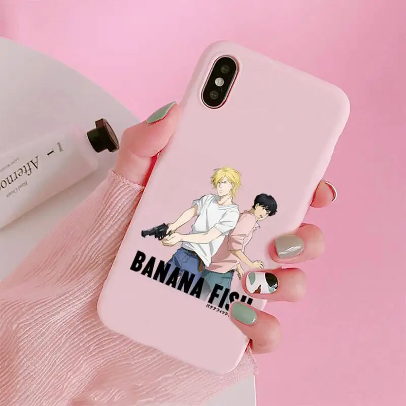 

Japan anime Banana Fish Phone Cases Candy Color for iPhone 6 7 8 11 12 s mini pro X XS XR MAX Plus