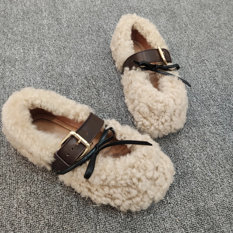 Zapatos mujer; обувь на плоской подошве; женские лоферы; Женская шерстяная обувь на платформе; Балетки с круглым носком; scarpe donna; слипоны; Buty Damskie; балетки на плоской подошве