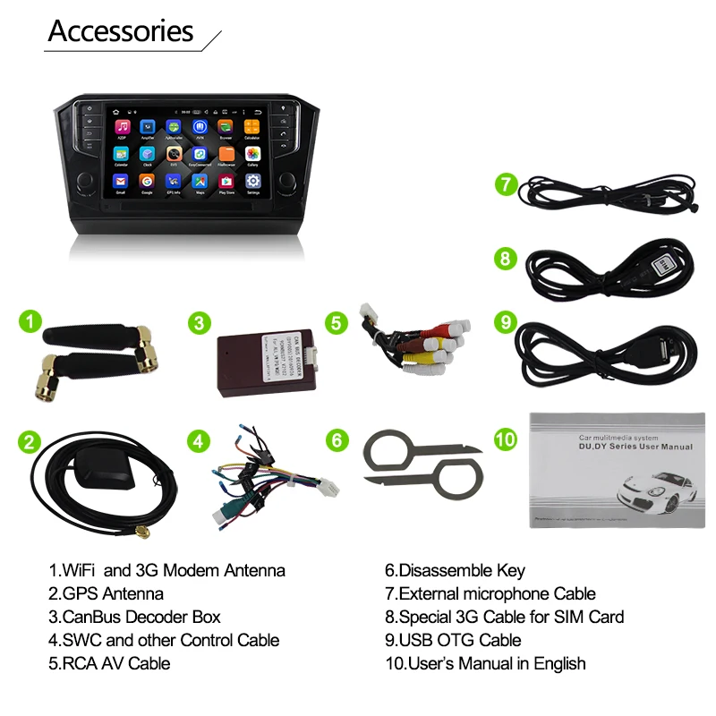 Eunavi Android устройство автомобильное радио GPS мультимедийный плеер для Фольксваген