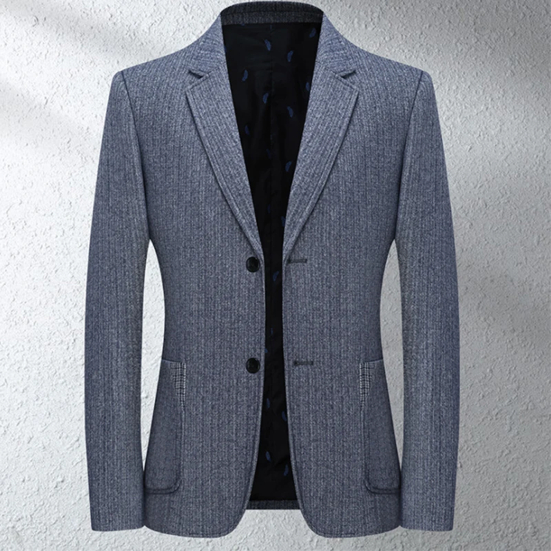 

2021 Men's Casual Thick Blazers Urban Trend Woolen Suit Wedding Party Suit Jacket Slim Gentleman Blazers Men