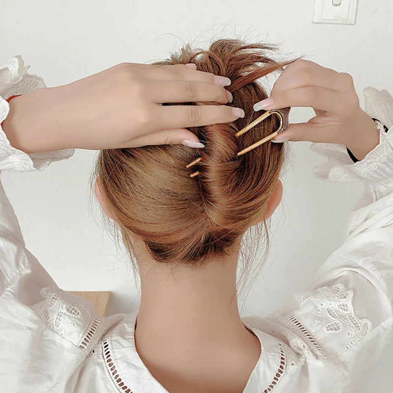 

Alloy U Shape Sticks Multicolor Ladies Hair Shell Paper Hairpin Tools Simple Fashion Temperament Headwear Women Accessories