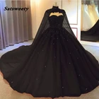 Черное бальное платье, искусственная кожа, искусственная кожа, свадебное платье невесты, индивидуальный пошив 2022