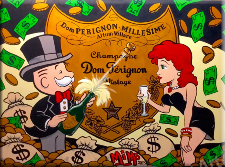 Alec Monopolys Dom Perignon HD Wall Art Холст с печатью постера декоративная картина для офиса гостиной домашний декор