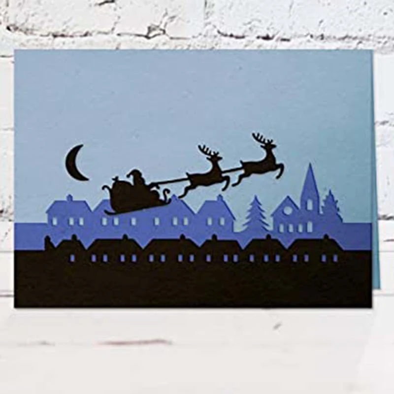 Рождественские сани металлический Трафаретный вырубной штамп Скрапбукинг
