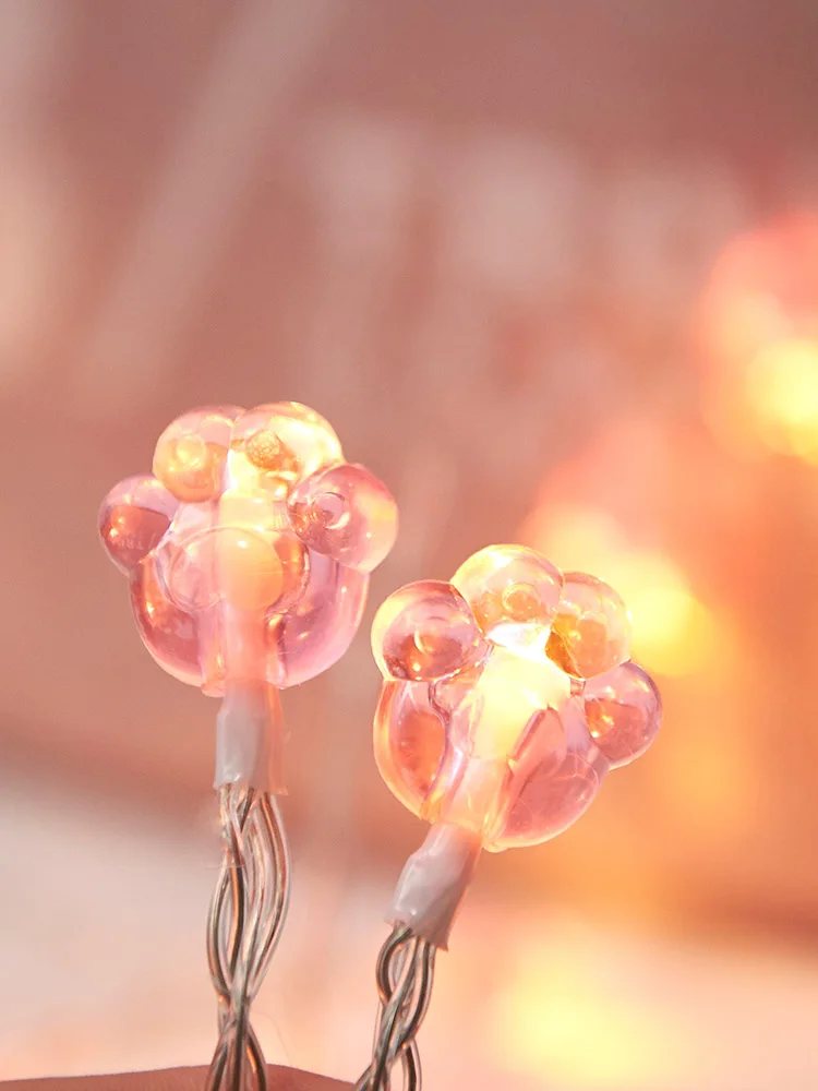 Фея милый розовый кот следы батарея USB разъем гирлянды 3 м светодиодный украшения