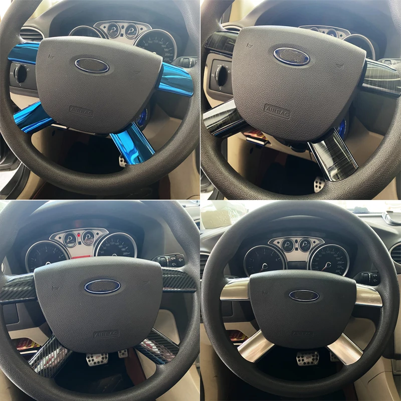 Декоративная наклейка на рулевое колесо из нержавеющей стали для Ford Focus 2 MK2 2005 - 2011