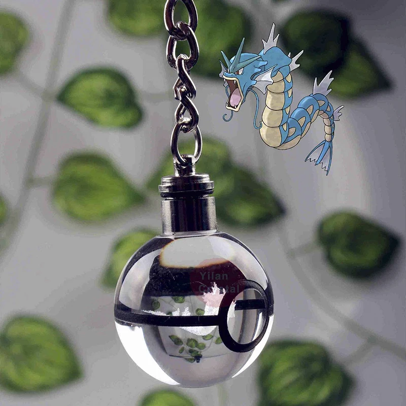 Gyarados Модная одежда по индивидуальному заказу; обувь с украшением в виде кристаллов брелок с покемоном Подарочный Хрустальный светодиод брелок с покемоном - Цвет: Gyarados