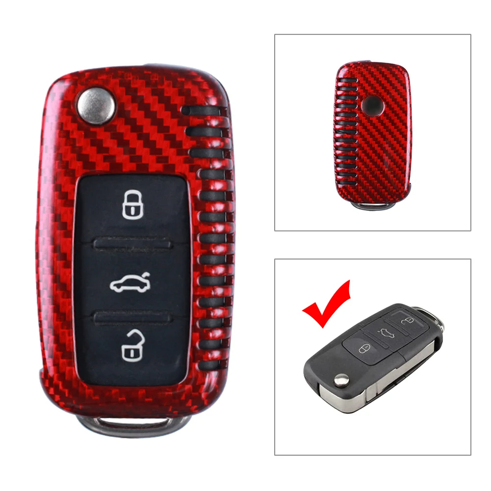 

Автомобильный Сменный Чехол из углеродного волокна для ключа дистанционного управления чехол для VW Golf GTI R32 Jetta Rabbit Polo