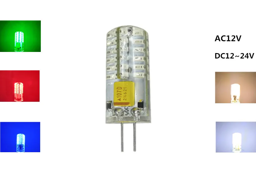 10 шт. AC12V G4 LED DC12V Красный g4 DC24v синий светодиод DC12v зеленый 3014-48smd ac12v DC24V красный AC12v
