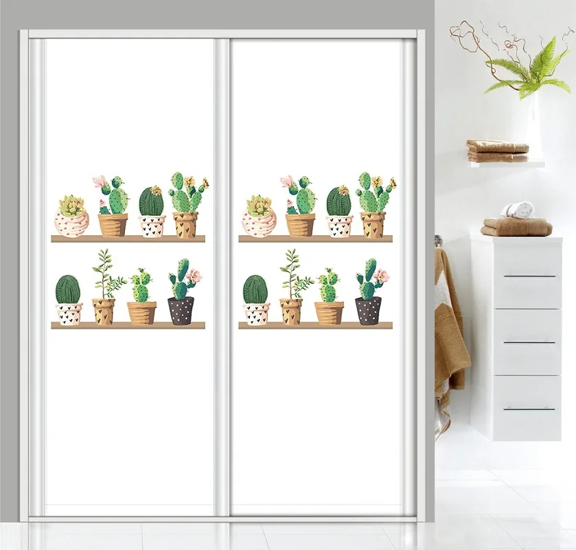 Индивидуальные Размеры электростатического Стекло Фольга суккуленты узор