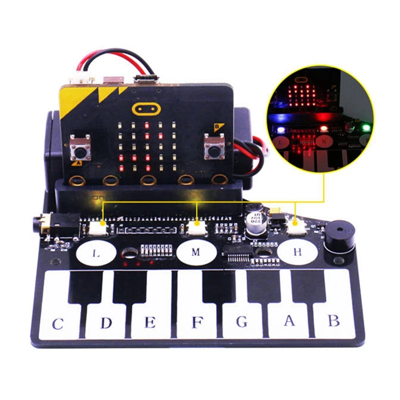 Для Micro: Bit Piano Плата расширения для макетная плата музыка Rgb фонарь зуммер |